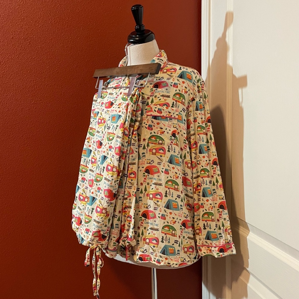 Mahogany Women’s Happy Camper 100% Cotton Camp Novelty Matching Pajama Set